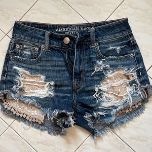 Distressed Jean shorts